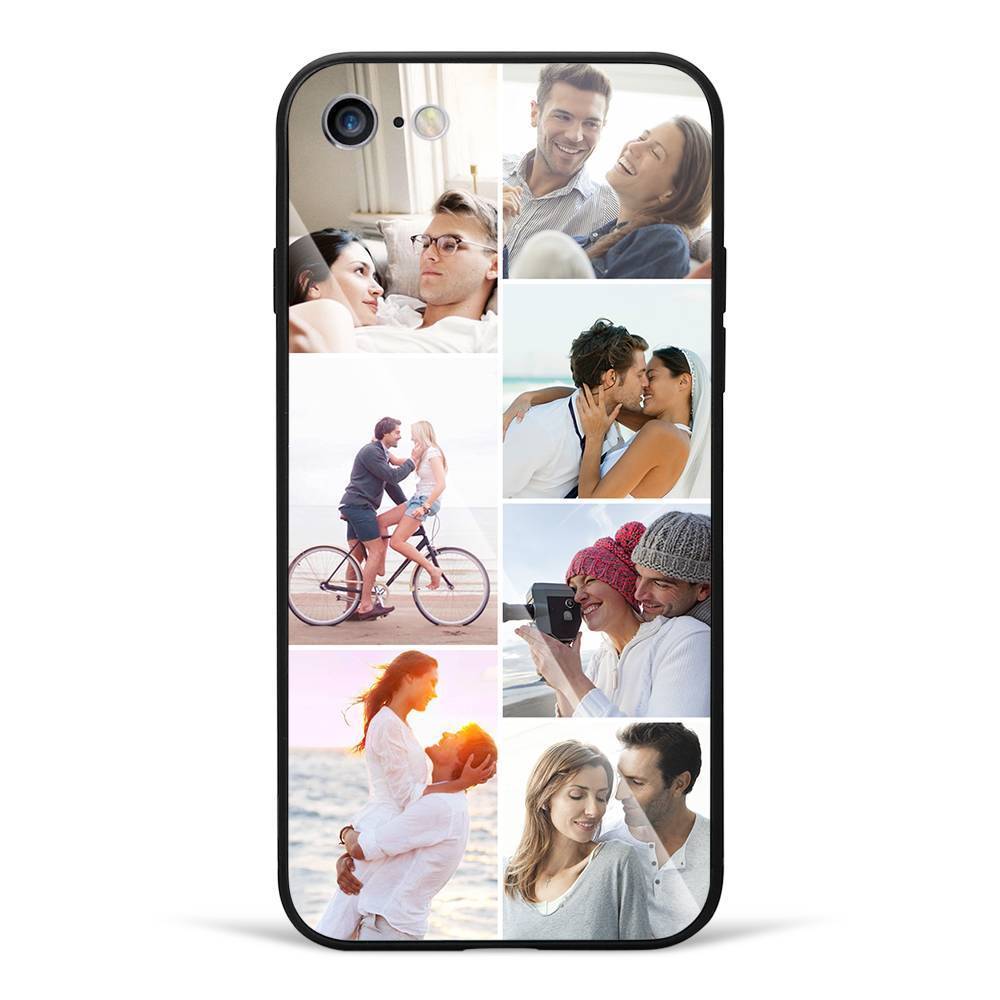 iPhone 7p/8p Protetora Capa de Celular com Foto Personalizada - Superfície de Vidro - 7 Fotos