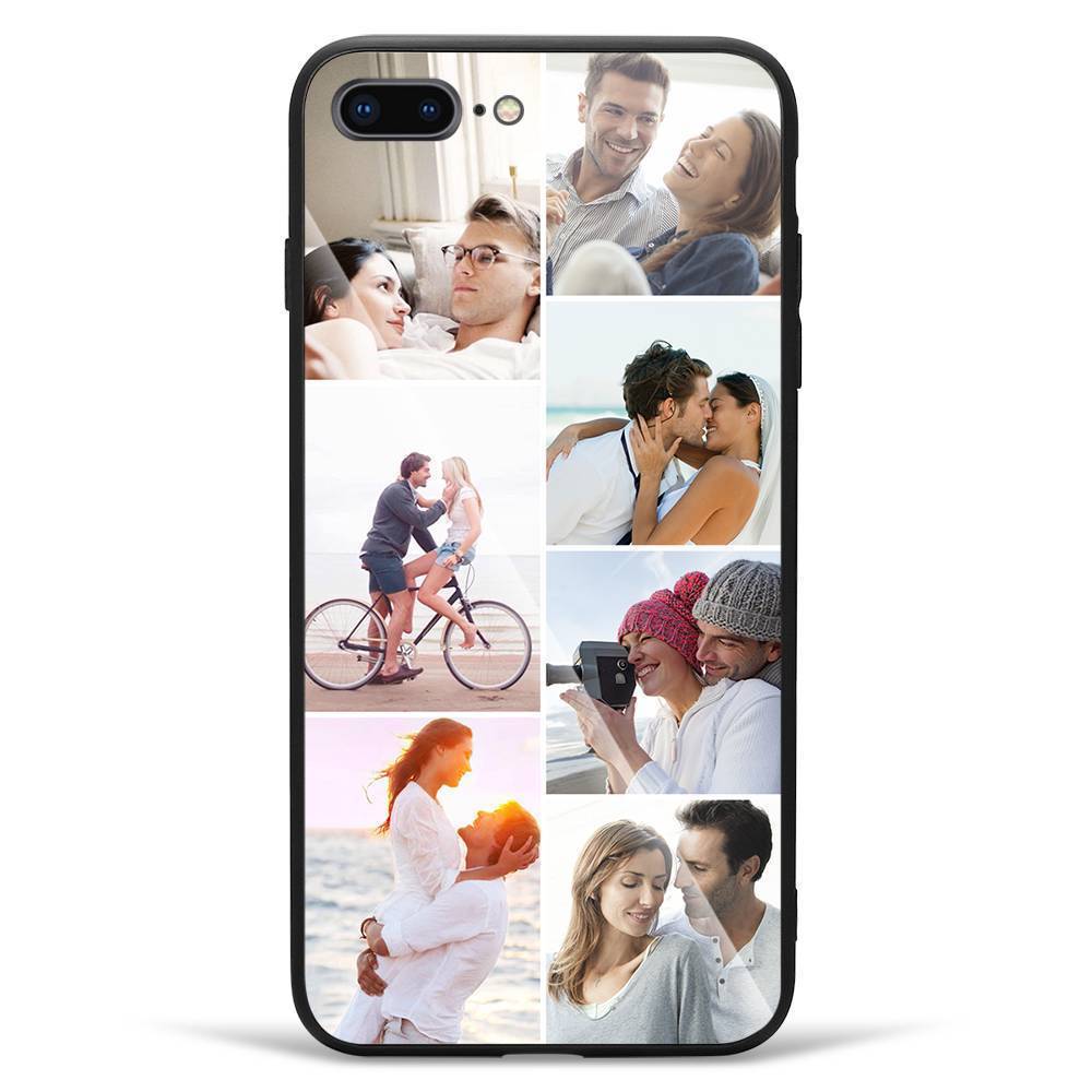 iPhone 7/8 Protetora Capa de Celular com Foto Personalizada - Superfície de Vidro - 7 Fotos