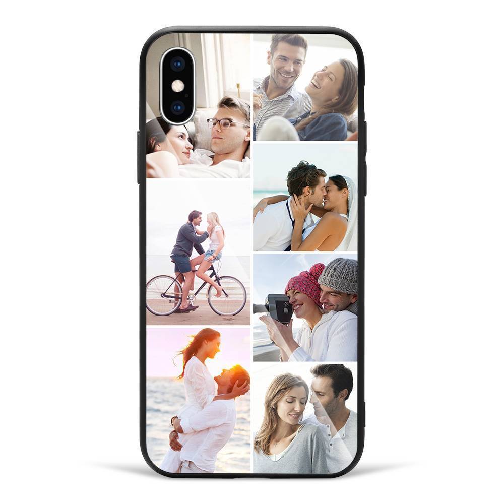 iPhone Xr Protetora Capa de Celular com Foto Personalizada - Superfície de Vidro - 7 Fotos