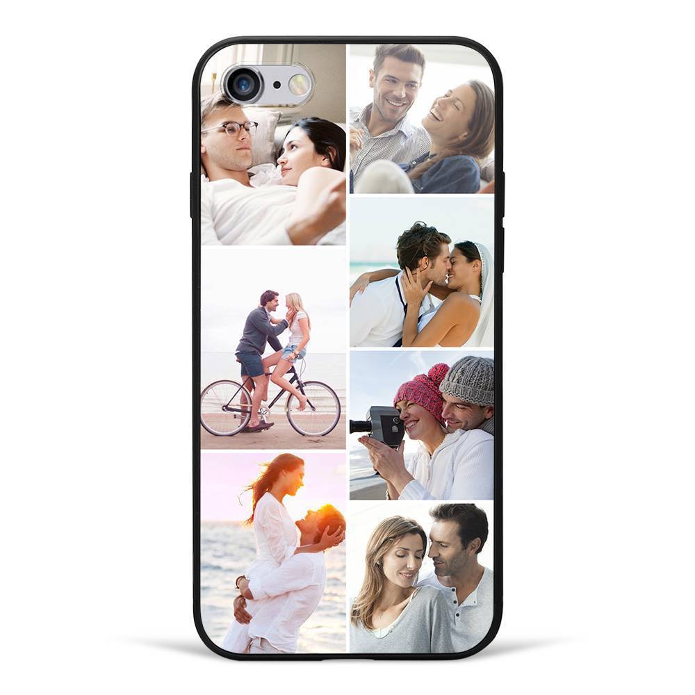 iPhone 7p/8p Protetora Capa de Celular com Foto Personalizada - Superfície de Vidro - 7 Fotos