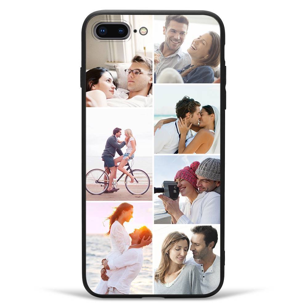 iPhoneX Protetora Capa de Celular com Foto Personalizada - Superfície de Vidro - 7 Fotos