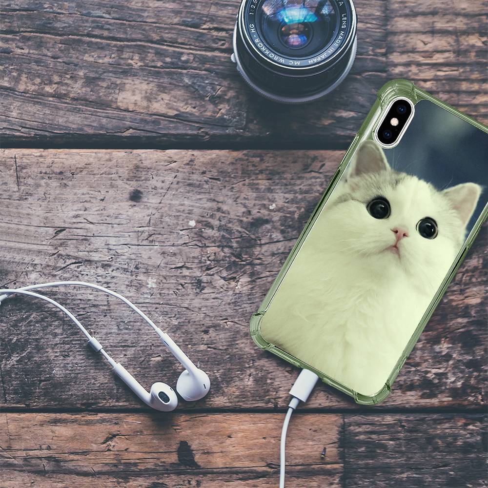 Capa de Celular com Foto de Silicone Anti-queda Casca Macia Preta - iPhone Xs