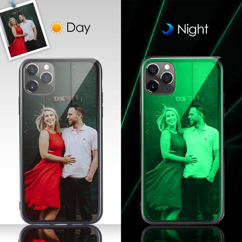 Capa Noctilucente de Celular de Proteção com Foto Personalizada Superfície de Vidro - iPhone11