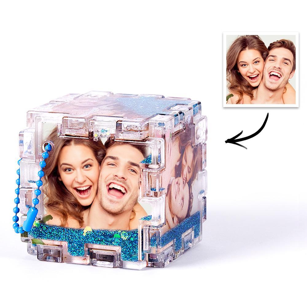 Chaveiro De Cubo De Rubik Com Foto Personalizada Areia Movediça Chaveiro De Fotos Personalizado Presente Engraçado