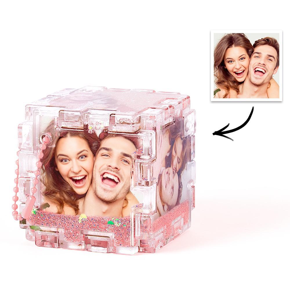 Chaveiro De Cubo De Rubik Com Foto Personalizada Areia Movediça Chaveiro De Fotos Personalizado Presente Engraçado - soufeelbr