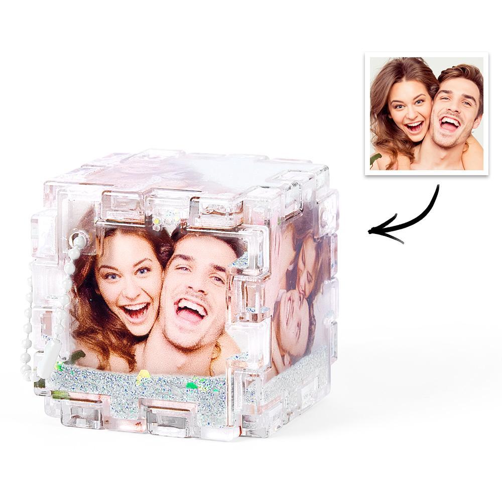 Chaveiro De Cubo De Rubik Com Foto Personalizada Areia Movediça Chaveiro De Fotos Personalizado Presente Engraçado - soufeelbr