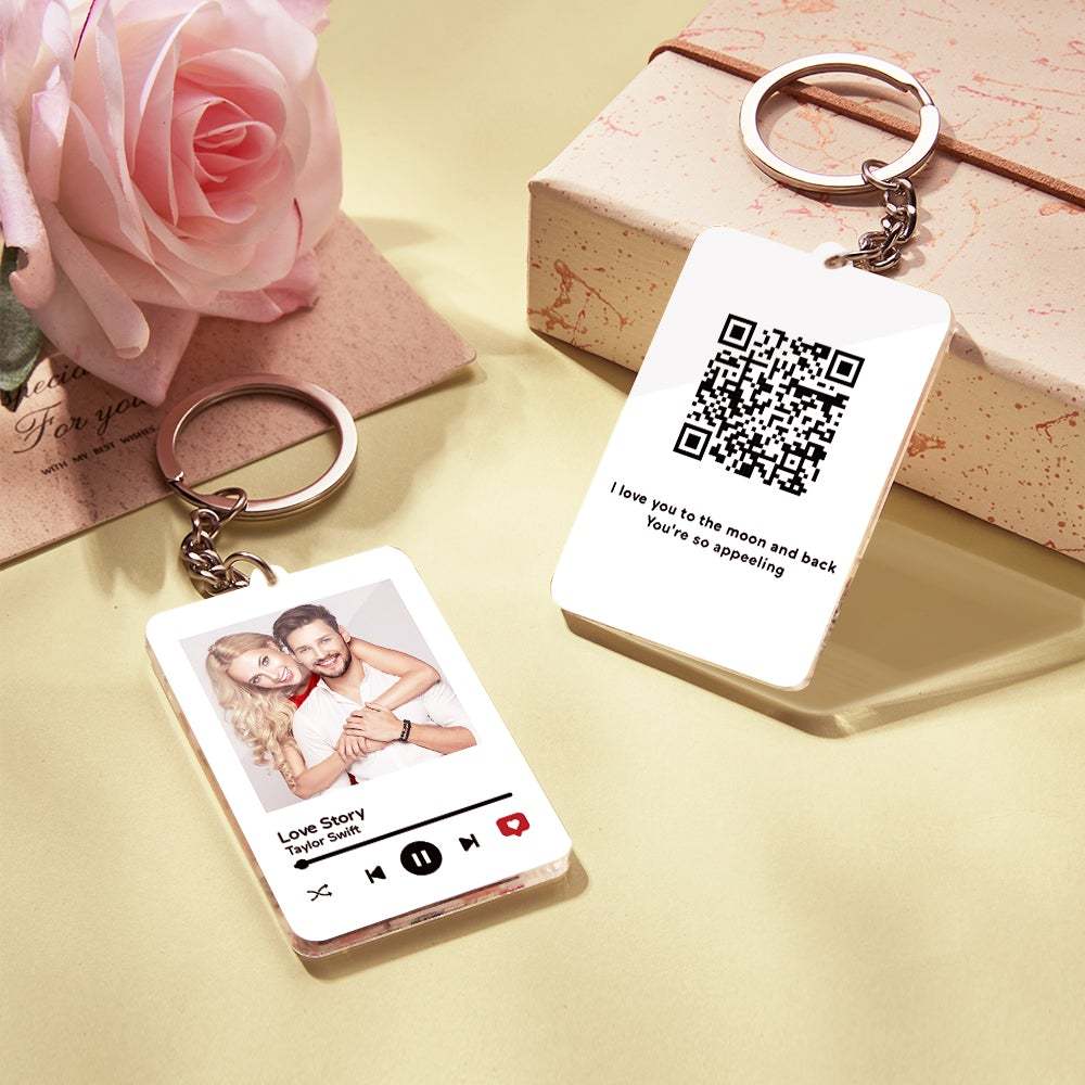 Chaveiro Personalizado Chaveiro Com Código Qr Que Pode Ser Digitalizado Envie Seu Vídeo Favorito Presente De Dia Dos Namorados