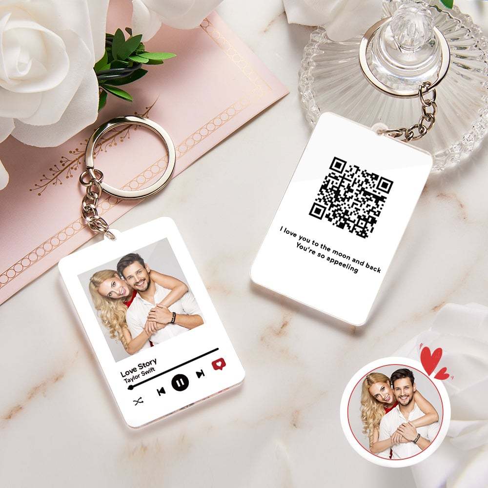 Chaveiro Personalizado Chaveiro Com Código Qr Que Pode Ser Digitalizado Envie Seu Vídeo Favorito Presente De Dia Dos Namorados