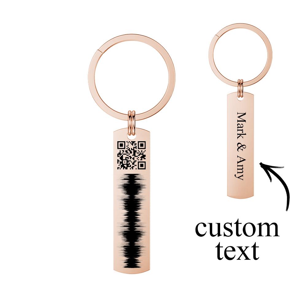 Chaveiro com código QR gravado personalizado com código digitalizável Sonic Audio Technology Gift Gold