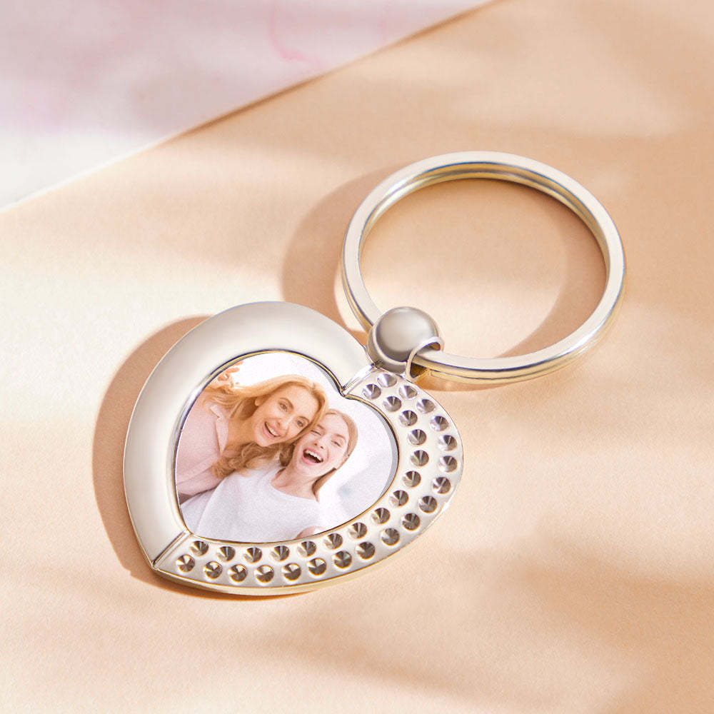 Chaveiro Personalizado Com Foto Chaveiro Coração De Aço Inoxidável Presente De Aniversário - soufeelbr