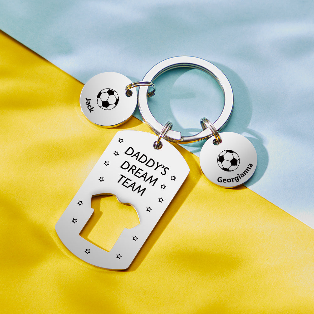 Chaveiro Personalizado Do Time Dos Sonhos Do Papai De Futebol Com Nomes Das Crianças Chaveiro Presentes Para O Dia Dos Pais - soufeelbr
