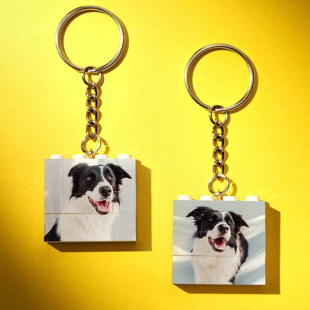 Bloco De Construção Personalizado Com Foto Chaveiro Tijolos Quebra-cabeça Chaveiro Formato Quadrado - soufeelbr