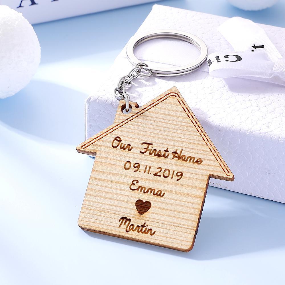 Chaveiros Gravados Personalizados "Nossa Primeira Casa" Presentes Em Memória Da Família