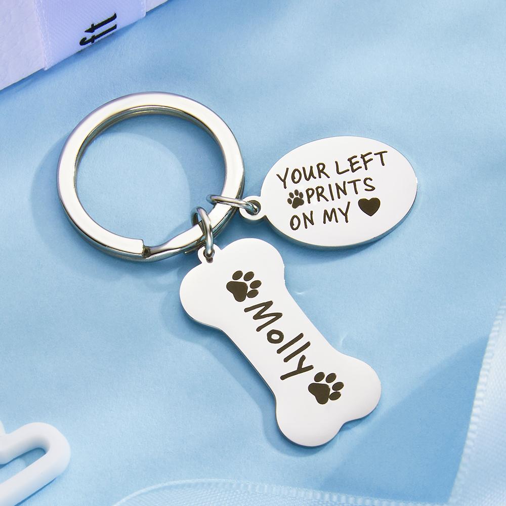 Lembrança De Chaveiro Com Osso De Cão Gravada Personalizada Para Animal De Estimação Chaveiro De Presente