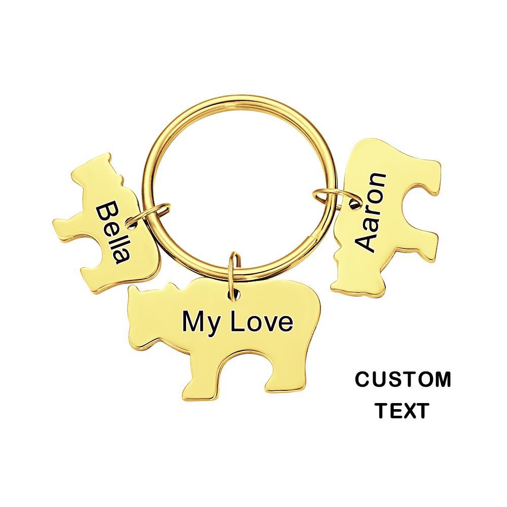 Conjunto De Chaveiro De Chaveiro Personalizado Com Gravura De Urso Para Bebê Com Chaveiro