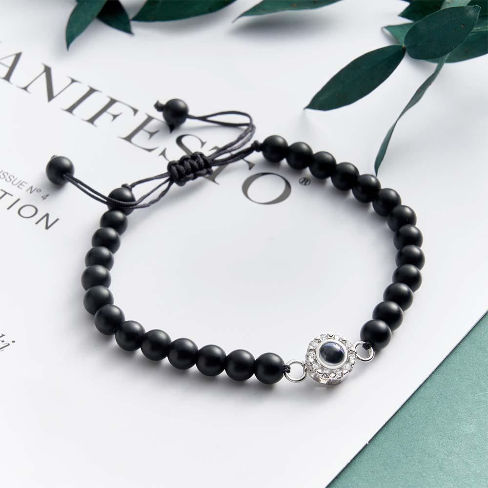 Pulseira De Contas De Projeção De Fotos Personalizadas Com Strass Doce Presente Para Ela - soufeelbr
