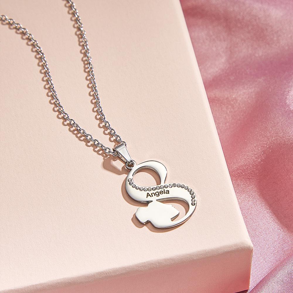 Colar De Strass Linha S Feminino Gravado Elegante Com Pingente De Joia Para Ela - soufeelbr