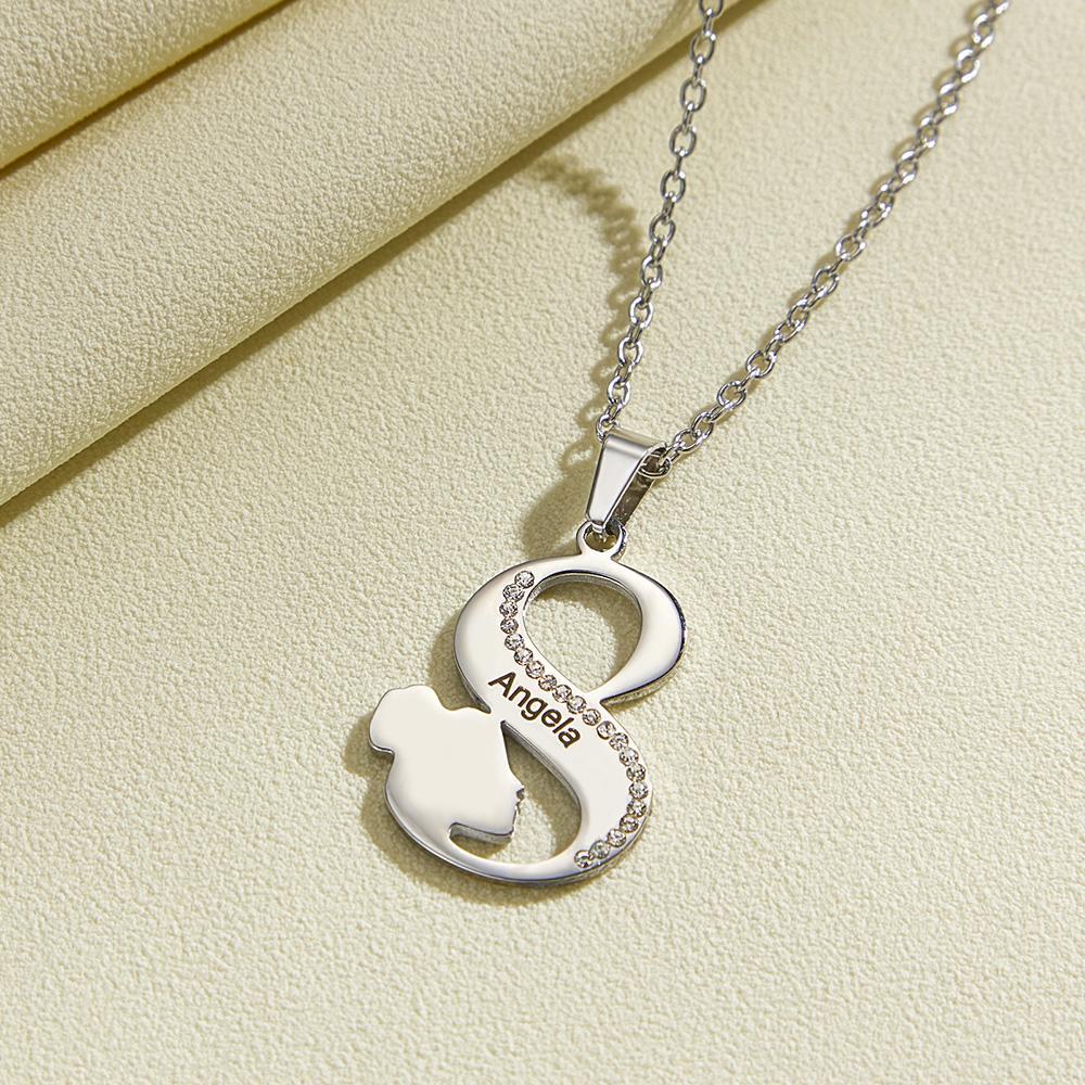 Colar De Strass Linha S Feminino Gravado Elegante Com Pingente De Joia Para Ela - soufeelbr