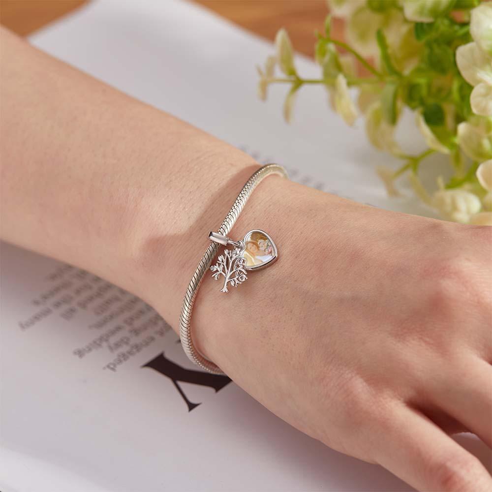 Pendente Elegante Gravado Personalizado Com Foto De Árvore Do Amor - soufeelbr