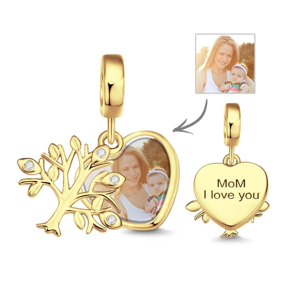 Pendente Elegante Gravado Personalizado Com Foto De Árvore Do Amor - soufeelbr