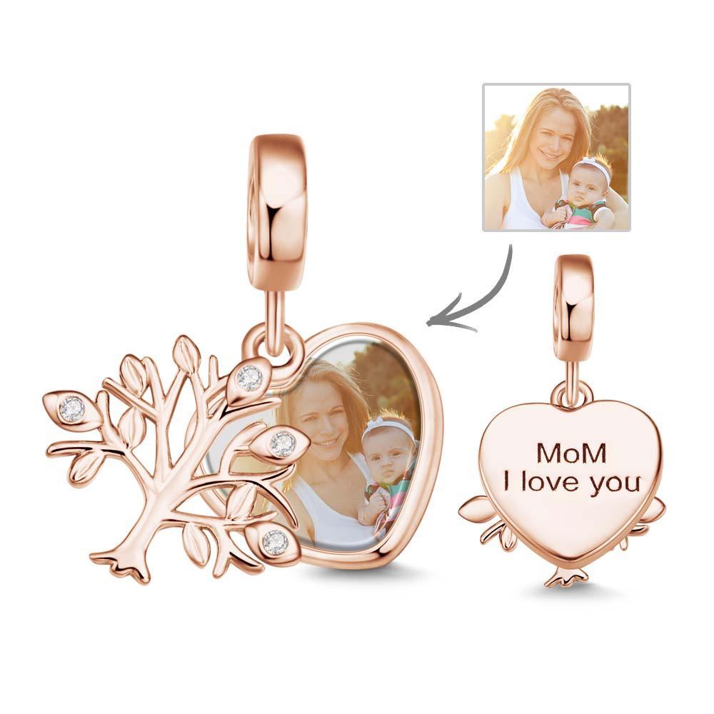 Pendente Elegante Gravado Personalizado Com Foto De Árvore Do Amor - soufeelbr