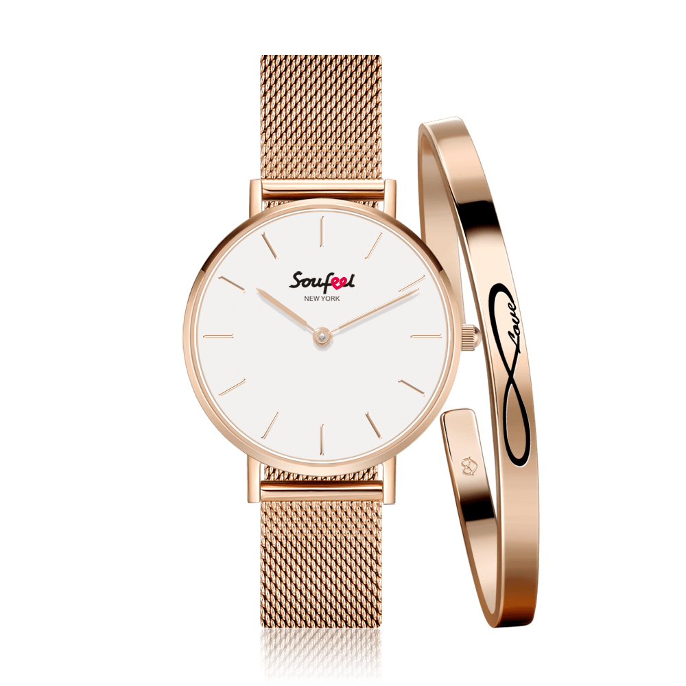 Mulheres Relgio com Pulseira de Conjunto de 2