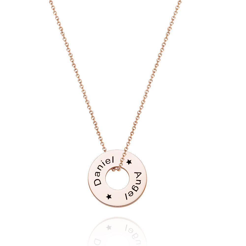 Colar Gravado Personalizado Anel Simples Presentes Personalizados