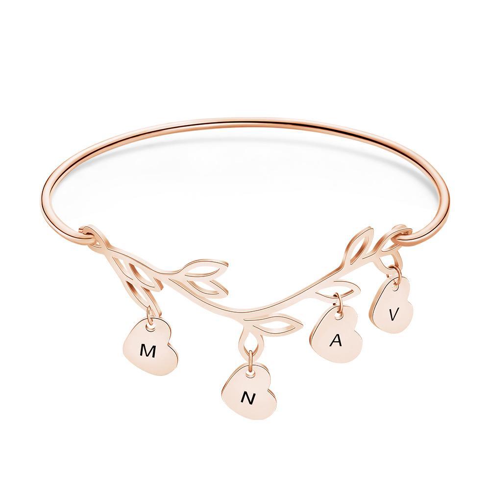 Pulseira Personalizada Pulseira Alfabeto Gravado Personalizado Pulseira Árvore Única