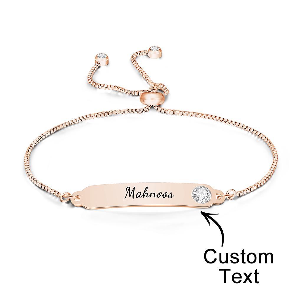 Pulseira Gravada Personalizada Com Nome Pulseira Simples Presentes De Strass - soufeelbr