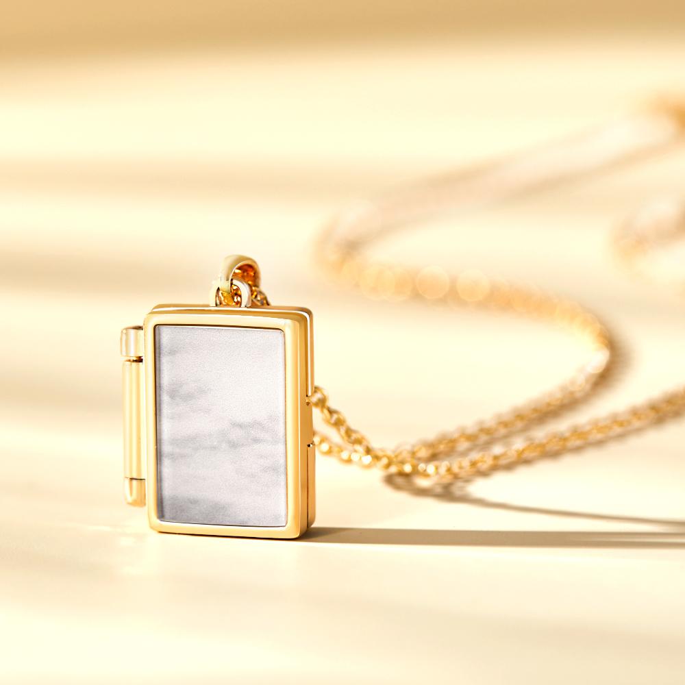 Colar Com Foto Personalizado Superfície De Pérola Com Pingente Criativo Para Presentes - soufeelbr