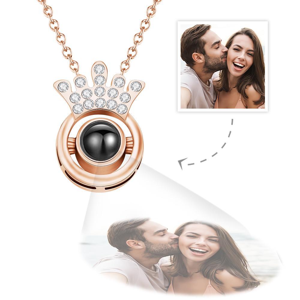 Colar De Projeção De Fotos Personalizado Coroa Presentes Criativos - soufeelbr