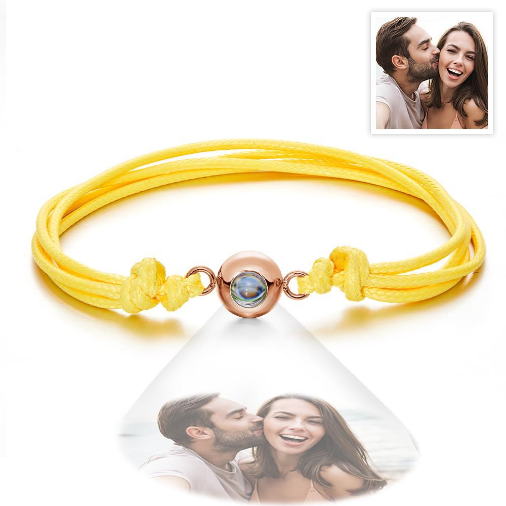 Pulseira De Foto De Projeção Personalizada Estilo Trançado Presente Colorido Para Casal - soufeelbr