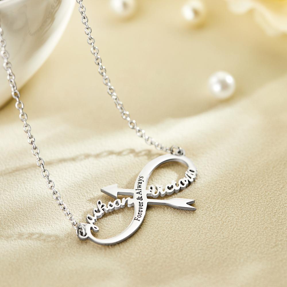 Colar Personalizado Com Pingente De Nome Infinito Gravado Presente De Aniversário - soufeelbr
