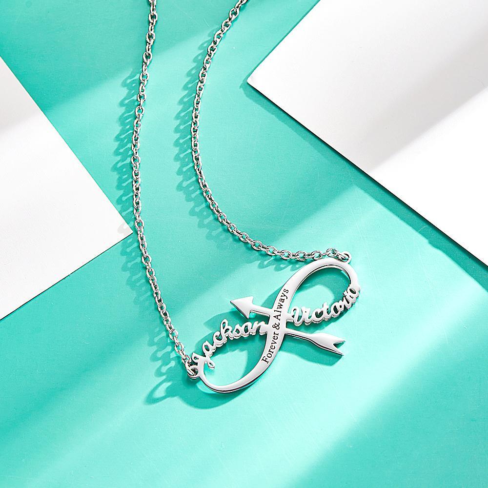 Colar Personalizado Com Pingente De Nome Infinito Gravado Presente De Aniversário - soufeelbr