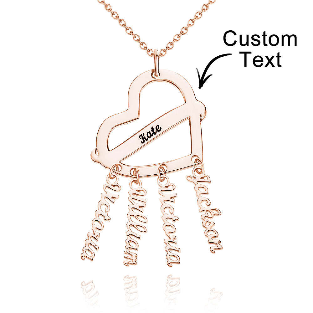 Colar De Coração De Apanhador De Sonhos Gravado Personalizado Com Pingente De Nomes Presentes Exclusivos - soufeelbr