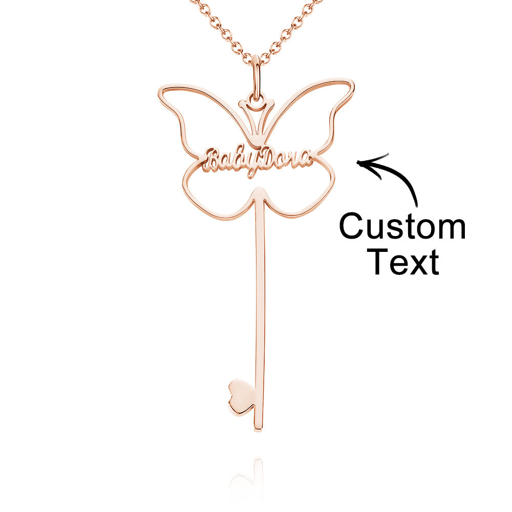 Colar De Borboleta Personalizado Com Nome Encantador Presente Para Mulheres - soufeelbr