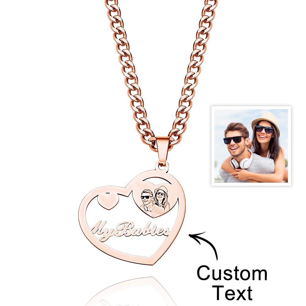 Colar De Coração Com Halo Gravado Com Foto Personalizada Em Ouro, Prata E Ouro Rosa Com Pingente De Medalhão Em Forma De Coração Colar De Coração Com Foto - soufeelbr