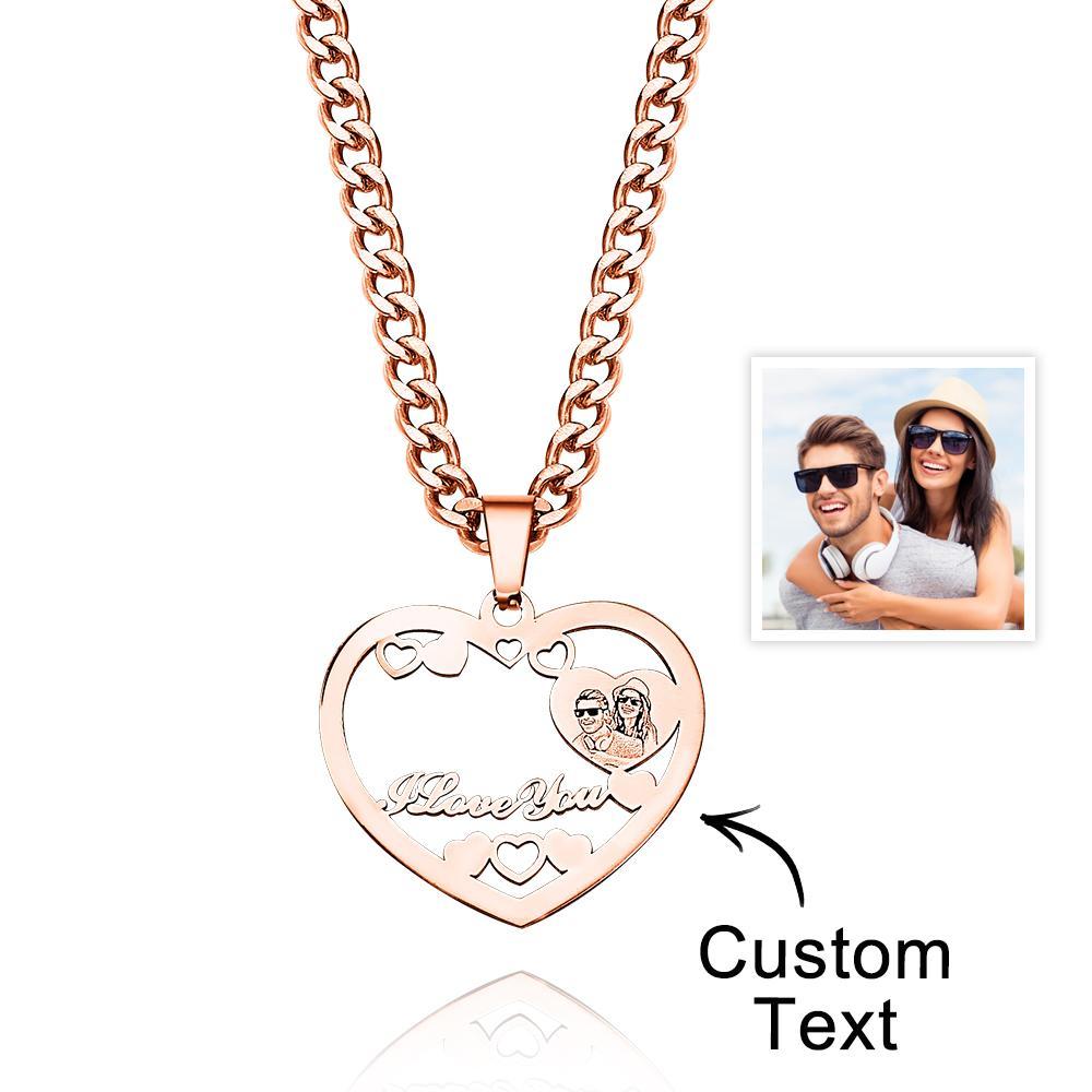 Colar De Coração Com Halo Gravado Com Foto Personalizada Em Ouro, Prata E Ouro Rosa Com Pingente De Medalhão Em Forma De Coração Colar De Coração Com Foto - soufeelbr