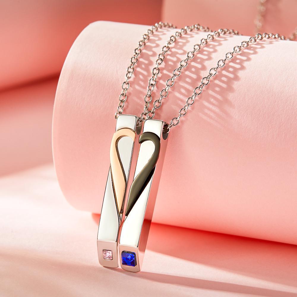Colar De Diamantes Personalizado Em Forma De Coração Para Casal Presente Para Ela - soufeelbr