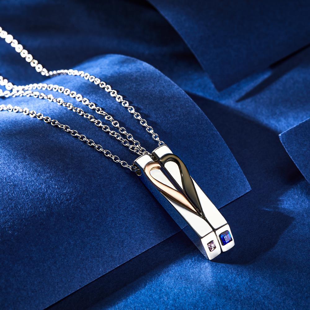 Colar De Diamantes Personalizado Em Forma De Coração Para Casal Presente Para Ela - soufeelbr