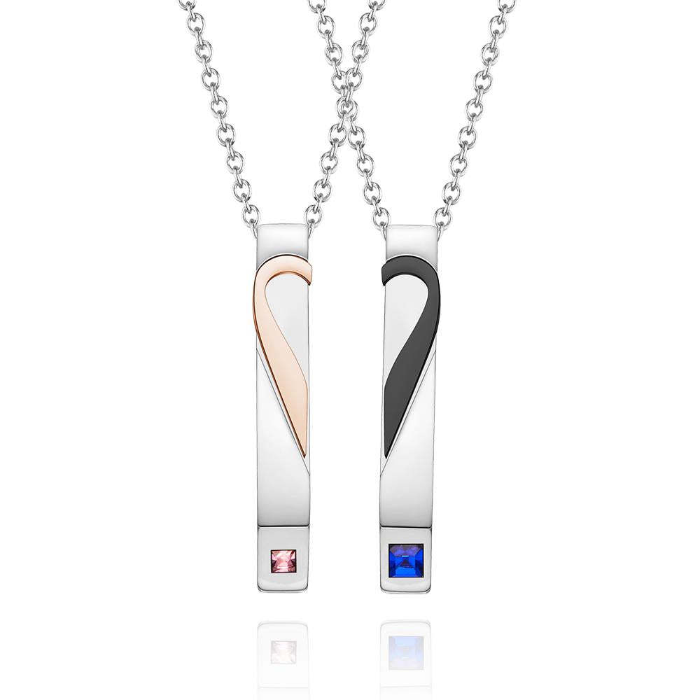 Colar De Diamantes Personalizado Em Forma De Coração Para Casal Presente Para Ela - soufeelbr