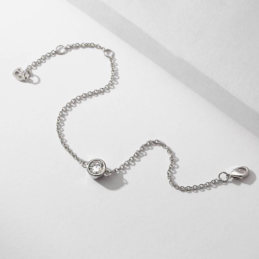 Pulseira Personalizada Pulseira com Pedra Zodiacal Personalizada - Comprimento Ajustável