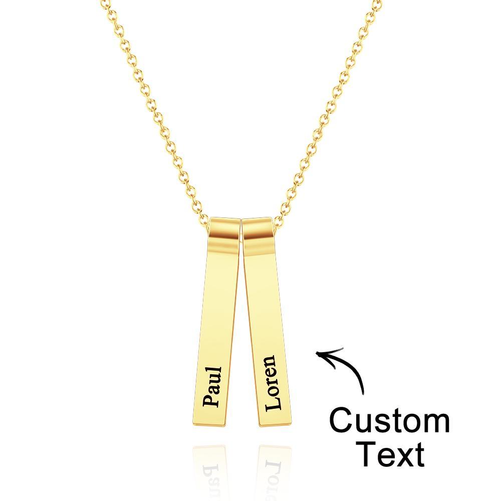 Colar De 1 A 5 Nomes Vertical Personalizado Com Pingente Elegante Personalizado Para Ela - soufeelbr