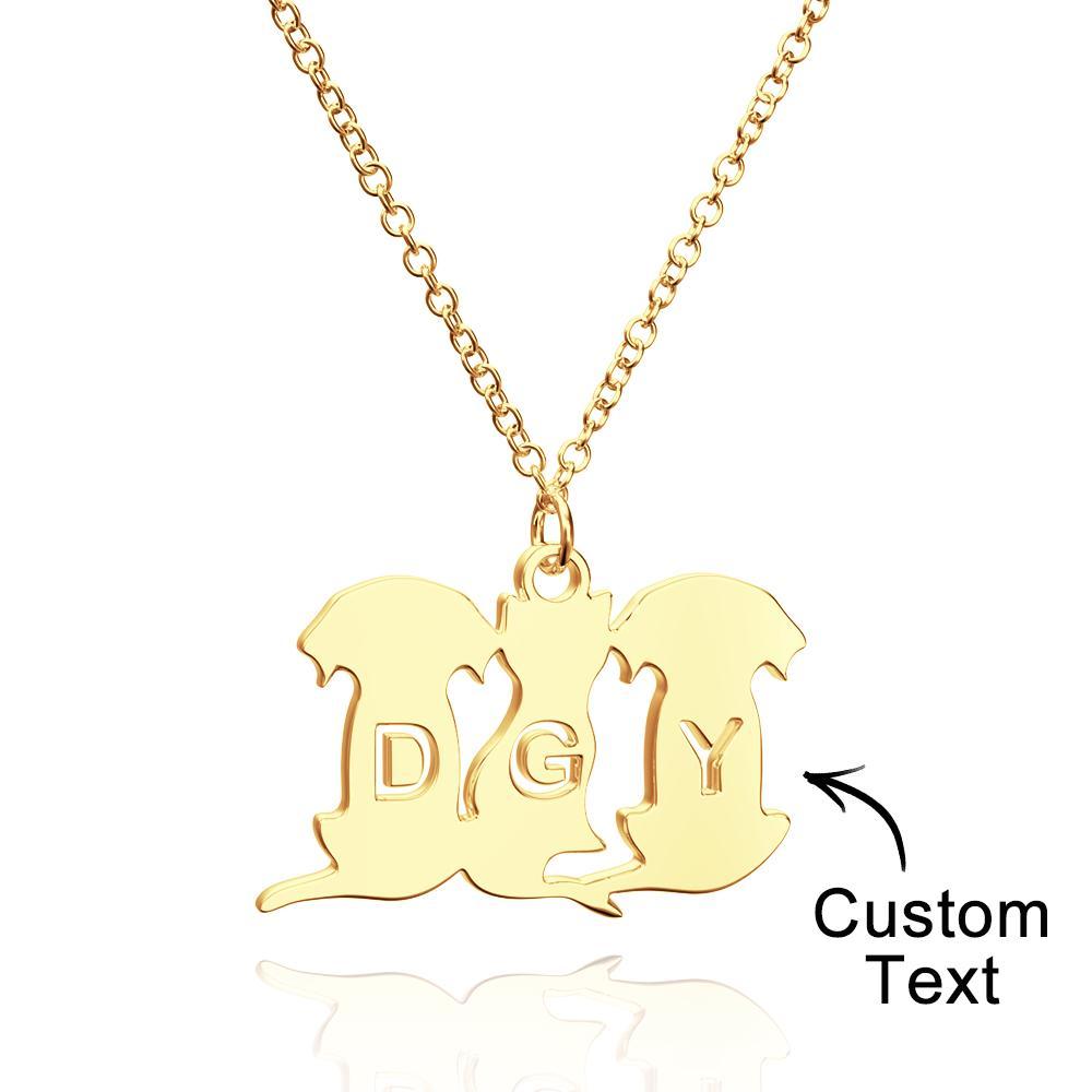 Colar Personalizado De Família Animal Com Inicial Gravada Personalizada Para Cães E Gatos Colar Para Mulheres - soufeelbr