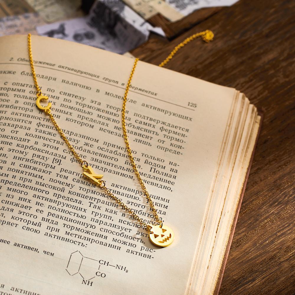 Colar Com Gravura Personalizada Em Formato De Abóbora Presentes Temáticos Para O Dia Das Bruxas