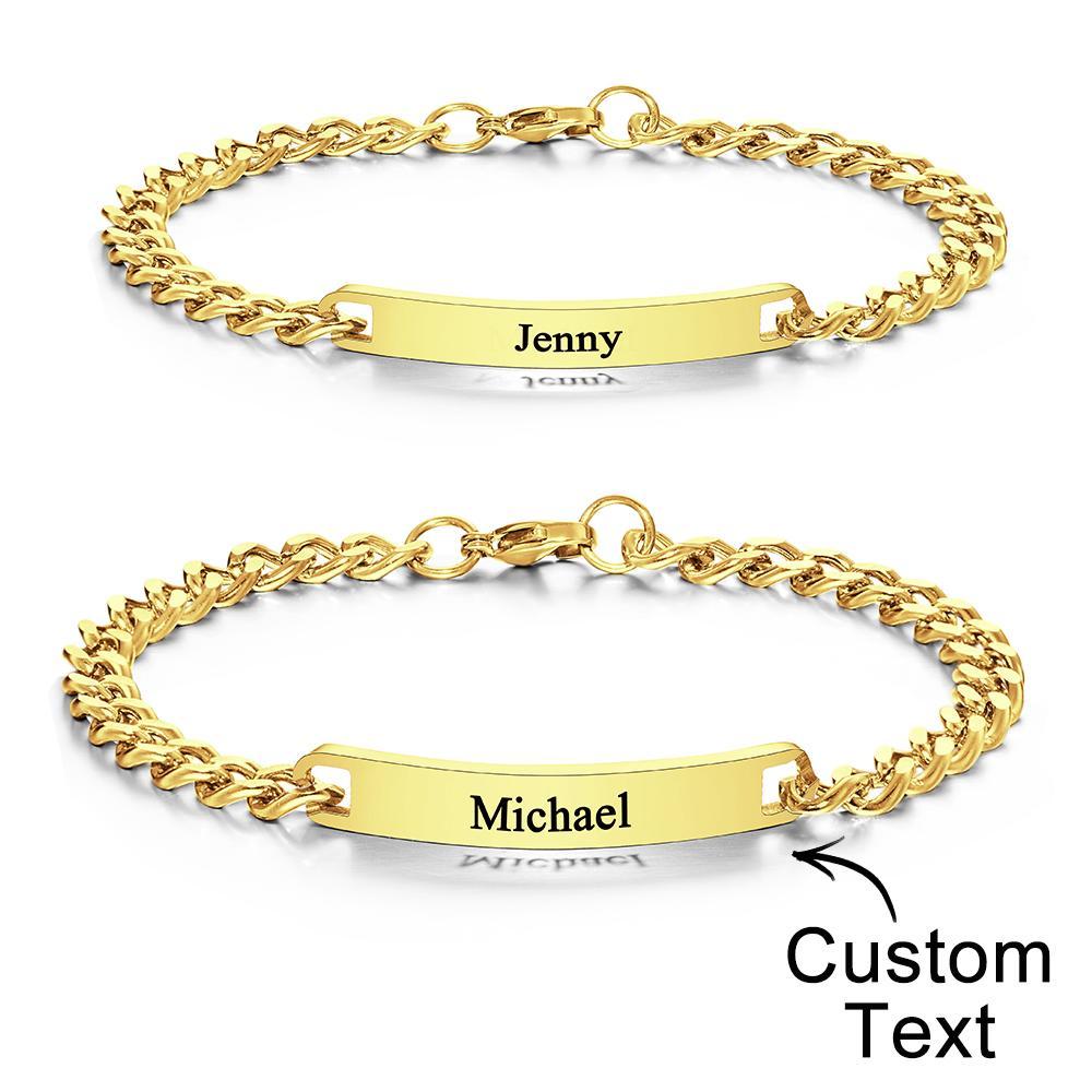 Conjunto De Pulseiras Gravadas Personalizadas Pulseira Fashion Personalizada Para Casais - soufeelbr