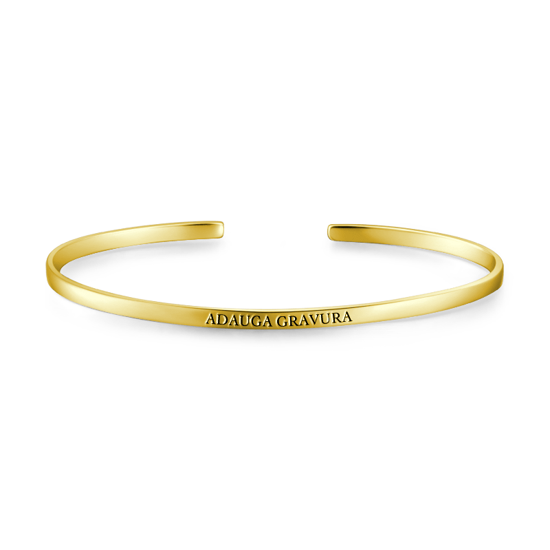 Pulseira Personalizada Pulseira Gravável Banhado a Ouro 14k