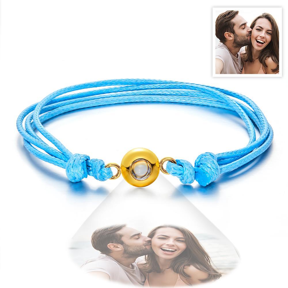 Pulseira De Foto De Projeção Personalizada Estilo Trançado Presente Colorido Para Casal - soufeelbr