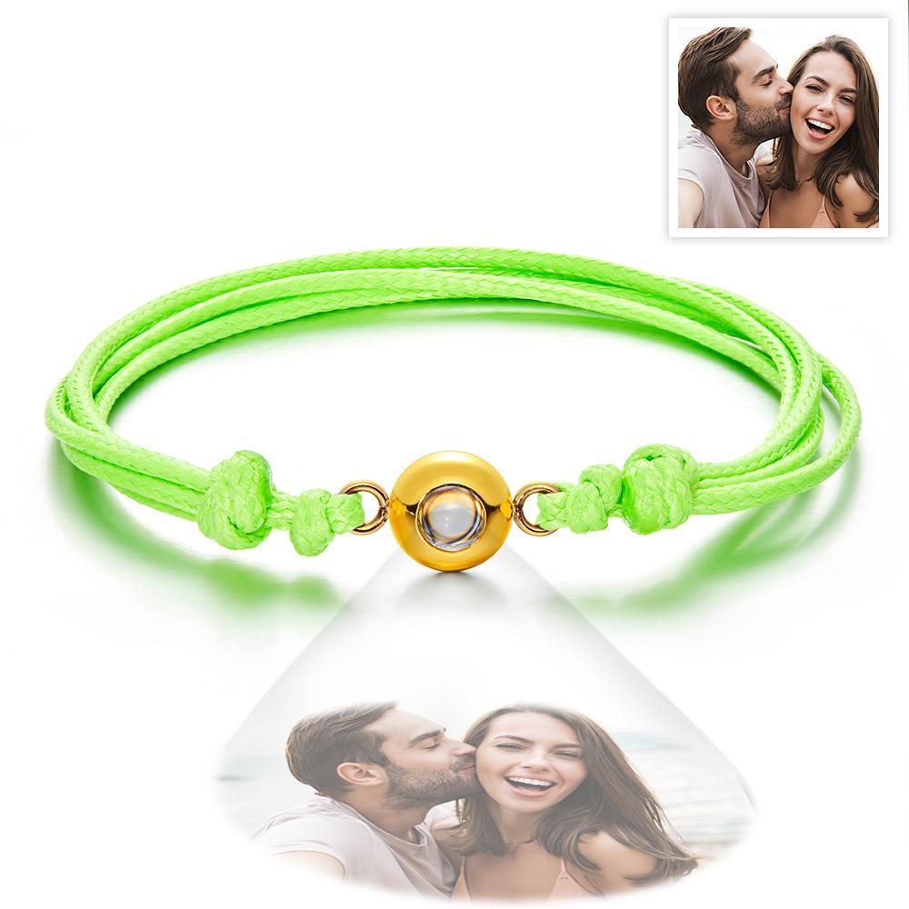 Pulseira De Foto De Projeção Personalizada Estilo Trançado Presente Colorido Para Casal - soufeelbr