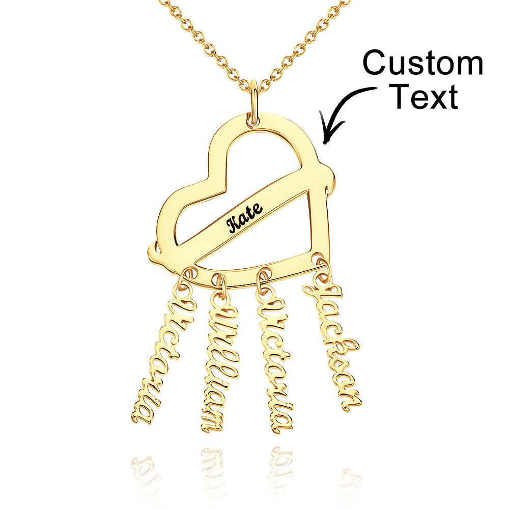Colar De Coração De Apanhador De Sonhos Gravado Personalizado Com Pingente De Nomes Presentes Exclusivos - soufeelbr
